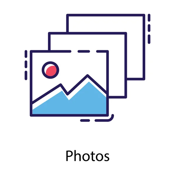 Camera Photos Flat Icon Vector — Stock Vector