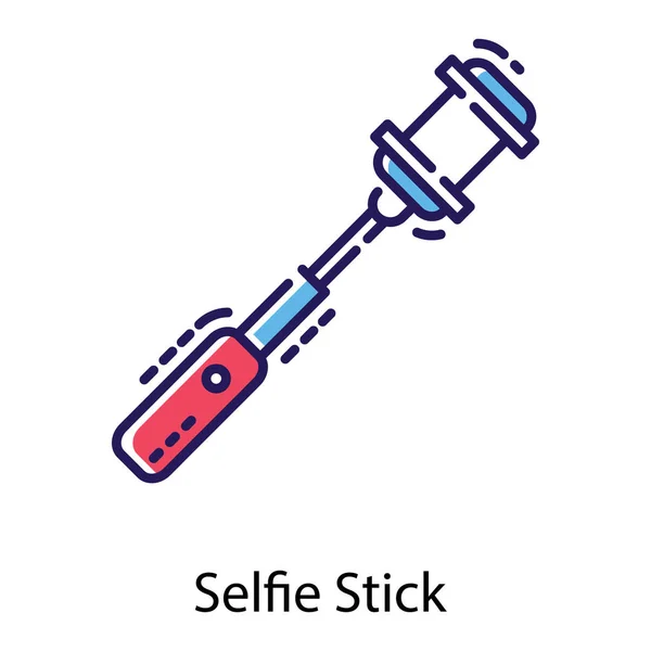 Selfie Stick Flat Icon Vector Design — Stock Vector