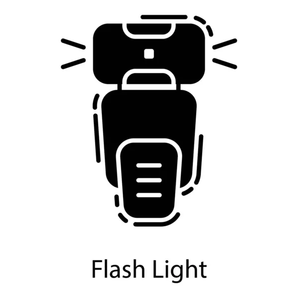 Kamera Taschenlampe Vektor Solides Design — Stockvektor