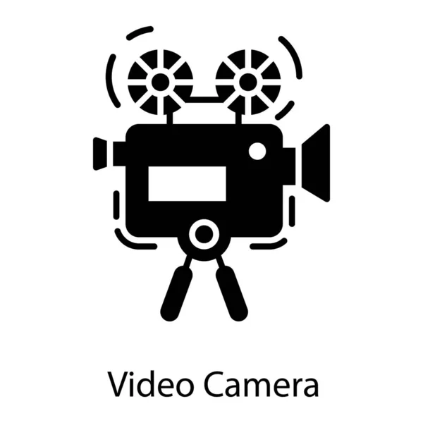 Ikona Profesjonalnej Kamery Wideo Solidna Konstrukcja — Wektor stockowy