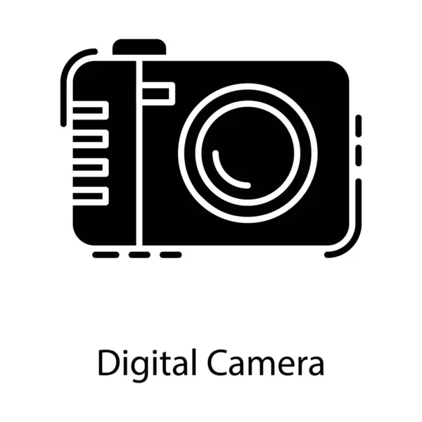 Câmera Digital Fotográfica Design Sólido — Vetor de Stock