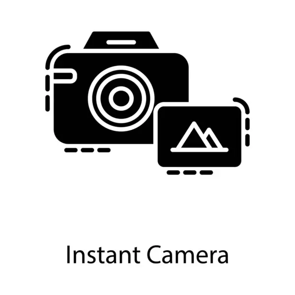 Cámara Instantánea Llena Icono Vector — Vector de stock