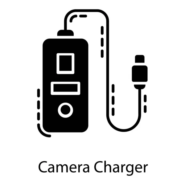 Kamera Ladegerät Solide Symbol — Stockvektor