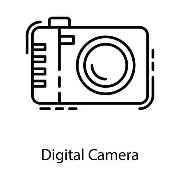 Câmera Digital Fotográfica Design Linha — Vetor de Stock