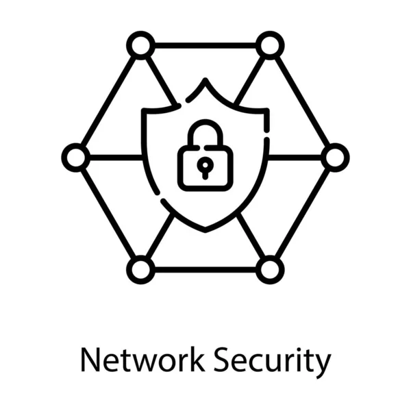 Network Security Vector Line Design — Stock Vector