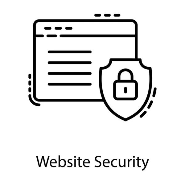 Line Web Security Vektor Design — Stockvektor