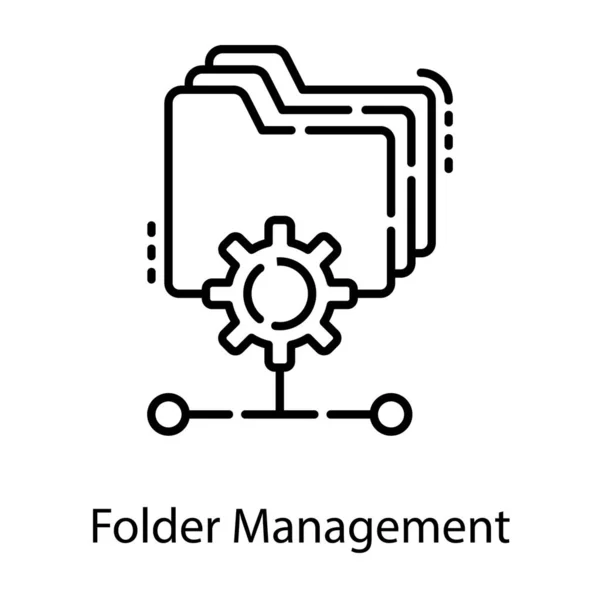 Conception Vectorielle Gestion Des Dossiers Ligne — Image vectorielle