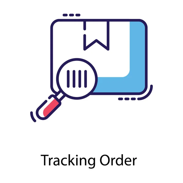 Parcel tracking icon in flat design.
