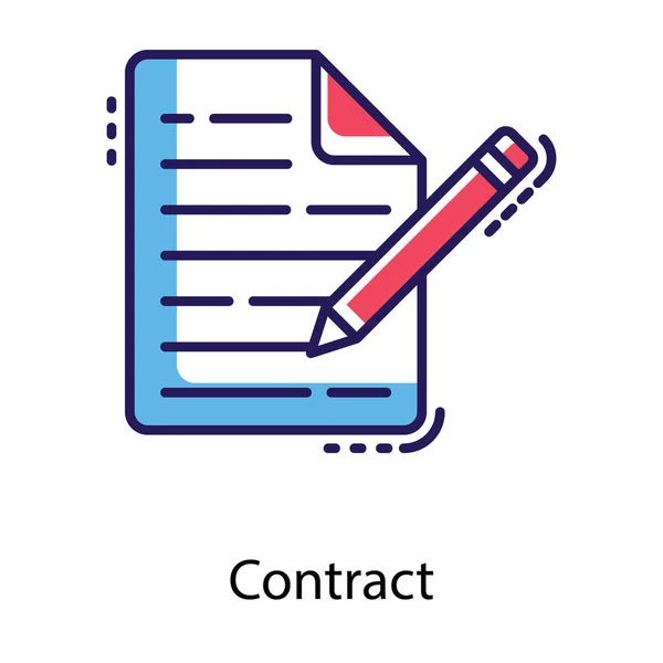 Contract Icon Flat Design — Stock Vector