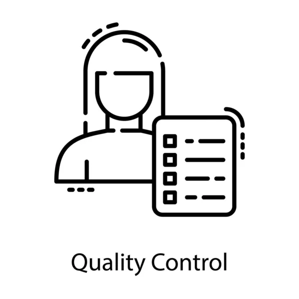 Icon Quality Control Line Design — Stock Vector