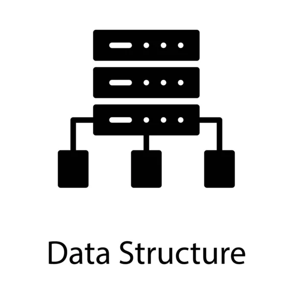 Icono Estructura Datos Diseño Sólido — Vector de stock