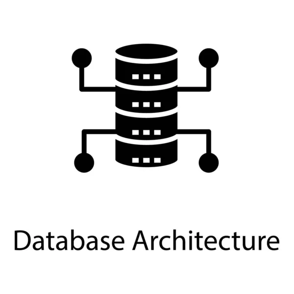 Gefüllte Gestaltung Der Datenbankarchitektur — Stockvektor