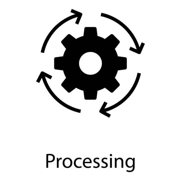 Data Processing Icon Solid Design — Stock Vector