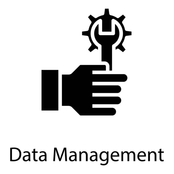 Ikone Des Datenmanagements Solides Design — Stockvektor