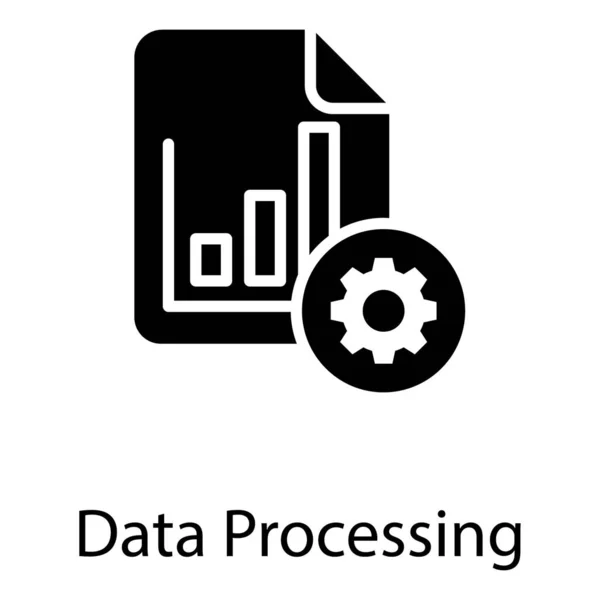 Symbol Der Datenverarbeitung Solides Design — Stockvektor