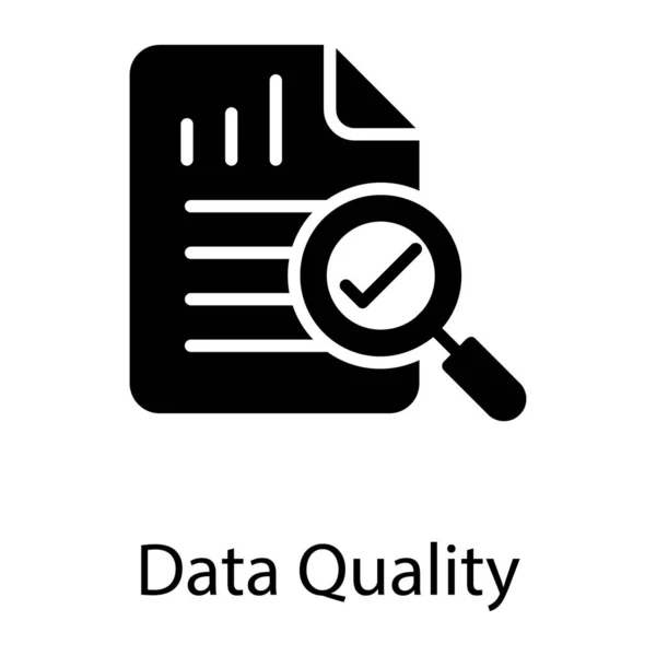 Data Quality Icon Solid Design — Stock Vector