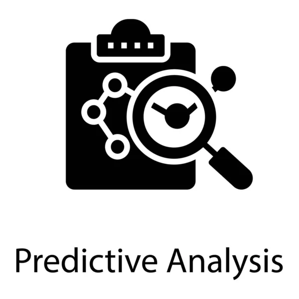 Pictogram Van Glyph Ontwerp Voor Voorspellende Analyse — Stockvector