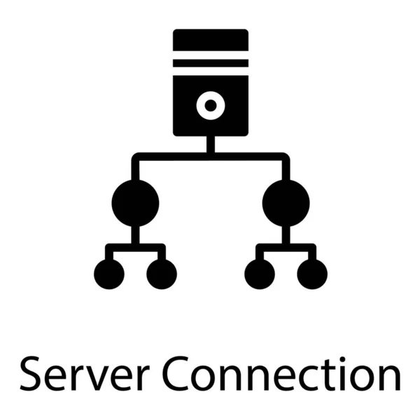 Symbol Der Serververbindung Glyphen Design — Stockvektor