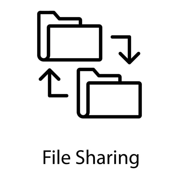 Conception Ligne Icône Partage Dossier — Image vectorielle