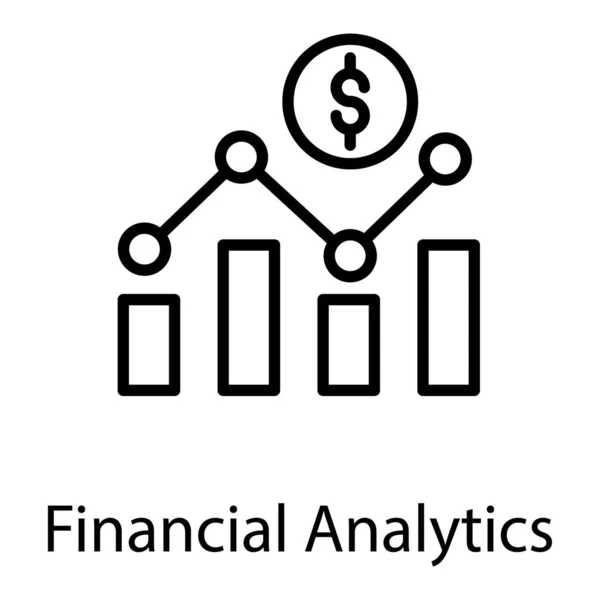 Diseño Línea Vector Gráfico Financiero — Vector de stock