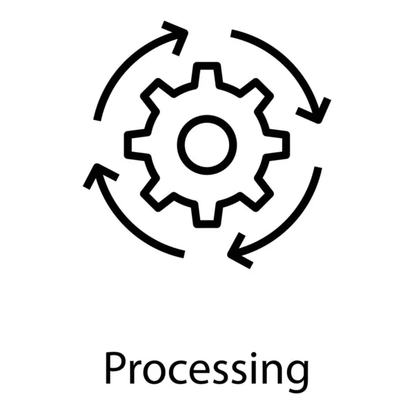 Data Processing Icon Line Design — Stock Vector