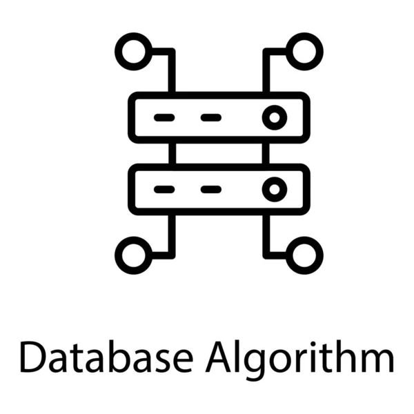Icono Diseño Línea Algoritmo Base Datos — Vector de stock