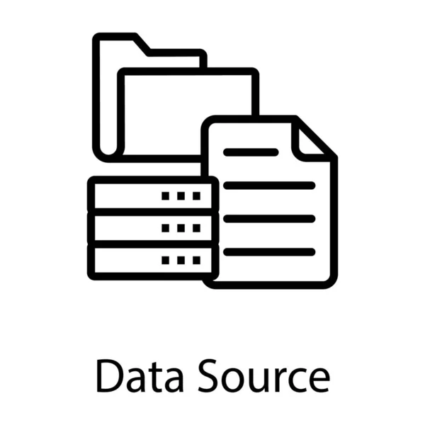 Line Design Data Source Icon — Stock Vector