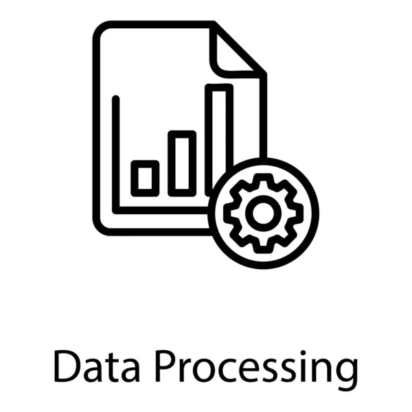 Icono Diseño Línea Procesamiento Datos — Vector de stock