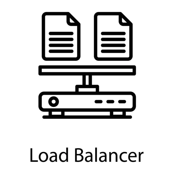 Icono Diseño Línea Equilibrador Carga — Vector de stock