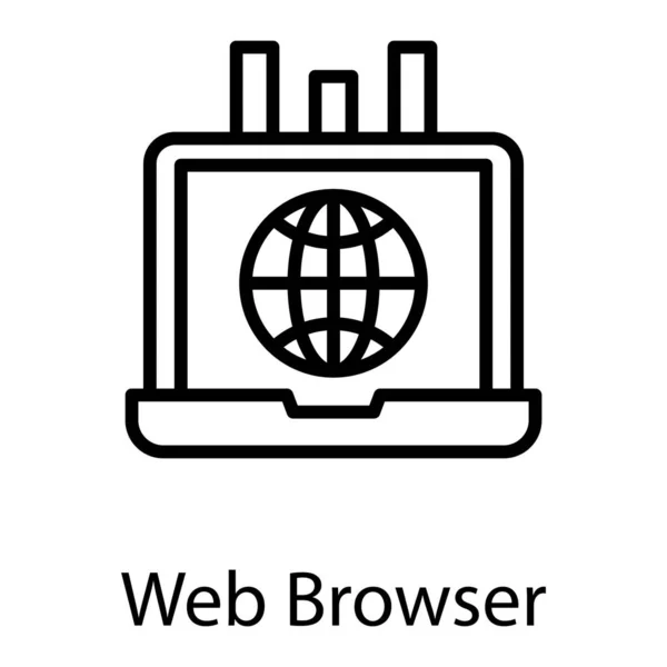 Web Browser Icon Line Design — Stock Vector