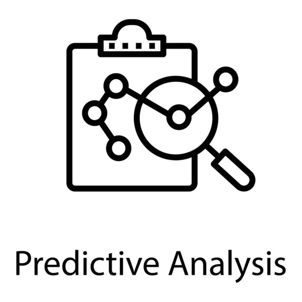 Icon Predictive Analysis Line Design — Stock Vector