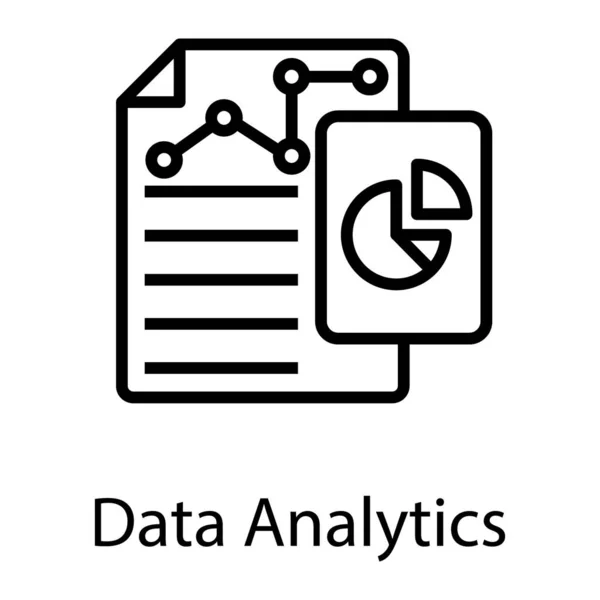 Desain Baris Ikon Analisis Data - Stok Vektor