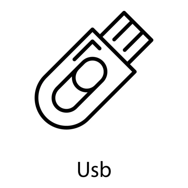 Usb Symbol Zeilendesign — Stockvektor