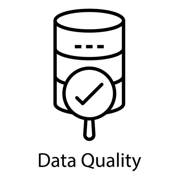 Data Quality Icon Line Design — Stock Vector