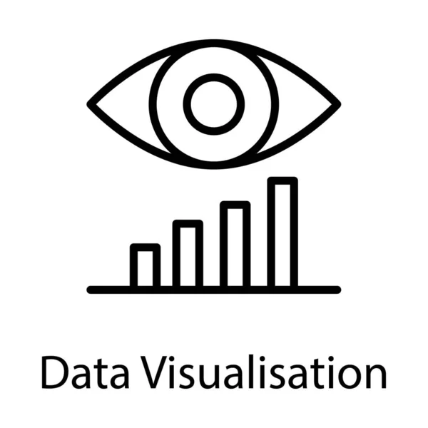 Datenvisualisierung Icon Line Design — Stockvektor