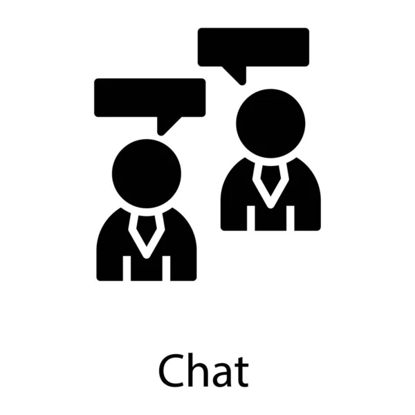 Chat Negocios Vector Diseño Sólido — Vector de stock