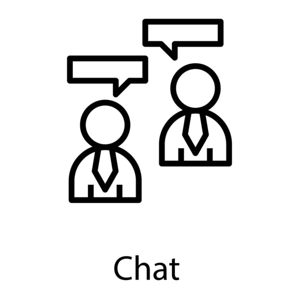 Chat Negocios Vector Línea Diseño — Vector de stock