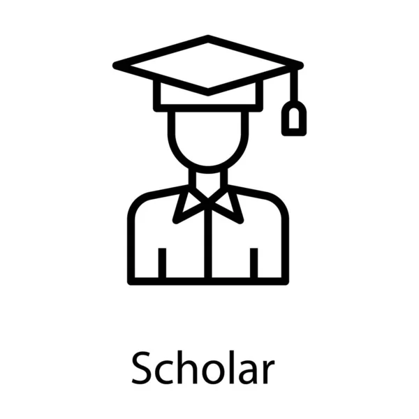 Icono Diseño Vectorial Estudiante Posgrado — Vector de stock