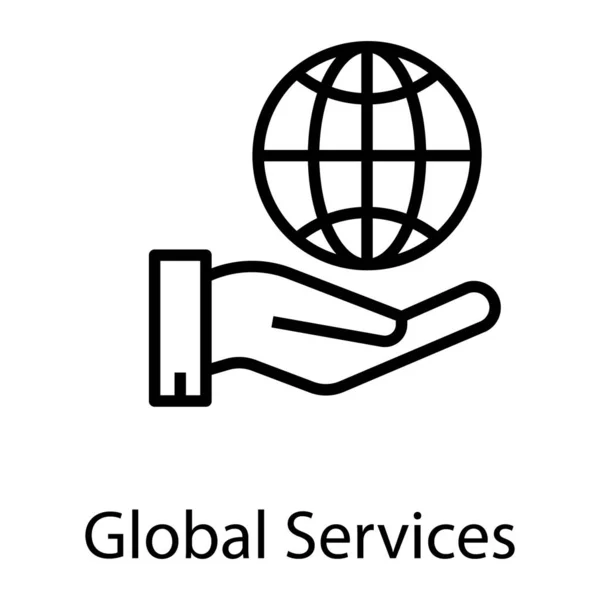 Vettore Servizi Globali Nella Progettazione Linee — Vettoriale Stock