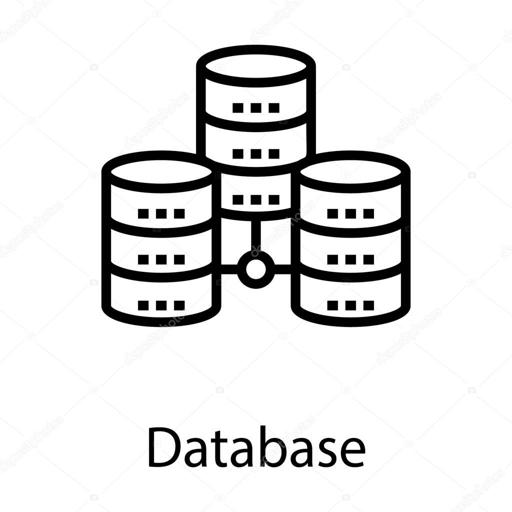 Database vector in line design 