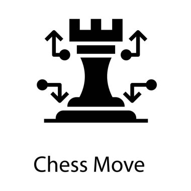 Katı tasarımda satranç hamlesi simgesi 