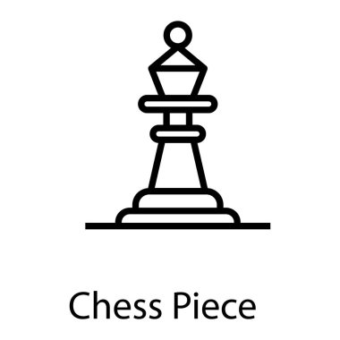 Çizgi tasarımında satranç taşı simgesi 