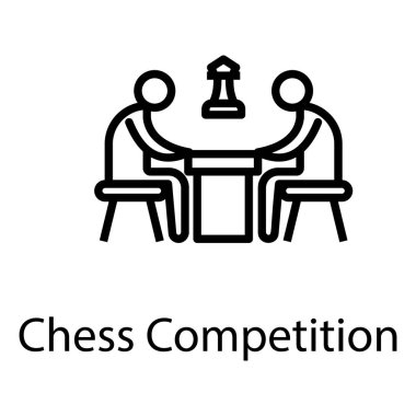 Satranç yarışma vektörünün çizgi tasarımı 