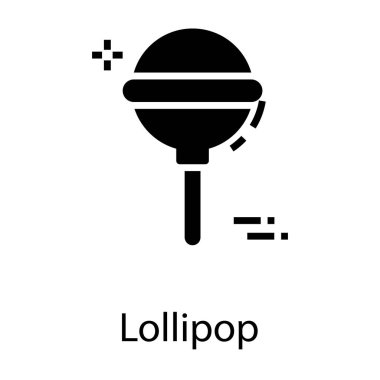 Glyph simgesinde tatlı lolipop 
