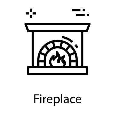 Satır vektörde şömine simgesi 