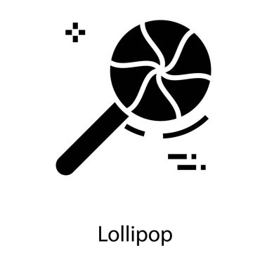 Glyph simgesinde tatlı lolipoplar 