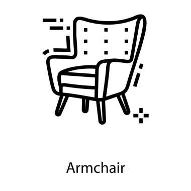 Kanepe sandalye simgesi glyph tasarım