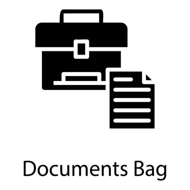 Dolgulu tasarımda belge çantası simgesi 