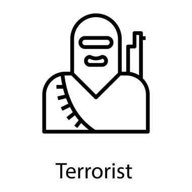 Çizgi tasarımında profesyonel terörist vektörü 