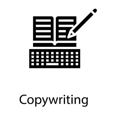 Copywriting vektör katı simge tasarımı 